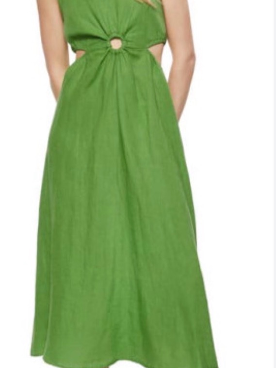 Mango Green Cutout Maxi Dress - Elegant Summer Style